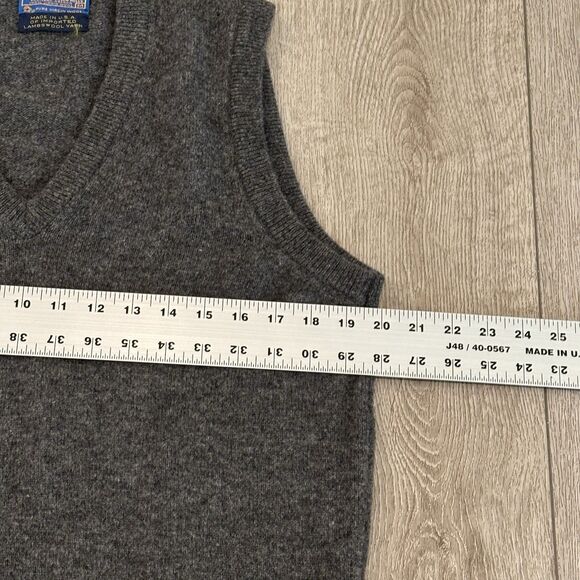 Pendleton Sweater Vest Mens Medium Virgin Lambswool Sleeveless Grey Casual - Picture 5 of 7